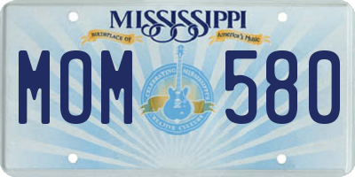 MS license plate MOM580