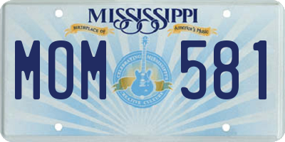 MS license plate MOM581
