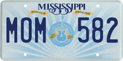 MS license plate MOM582