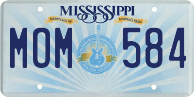 MS license plate MOM584