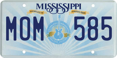 MS license plate MOM585