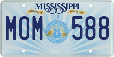 MS license plate MOM588