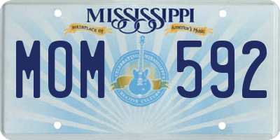 MS license plate MOM592