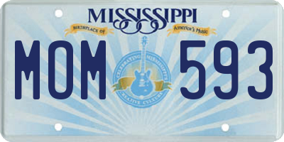 MS license plate MOM593