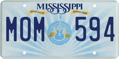 MS license plate MOM594