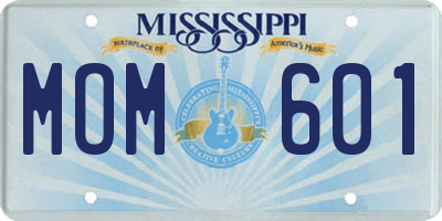 MS license plate MOM601
