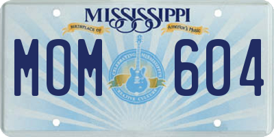 MS license plate MOM604