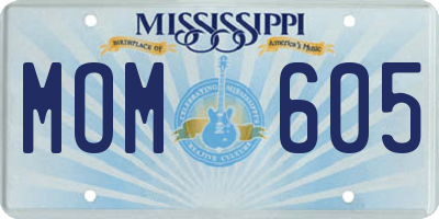 MS license plate MOM605