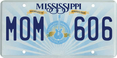 MS license plate MOM606