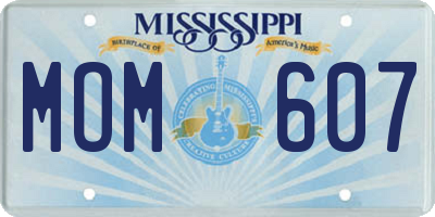 MS license plate MOM607