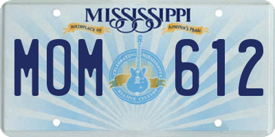 MS license plate MOM612