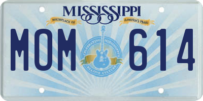 MS license plate MOM614
