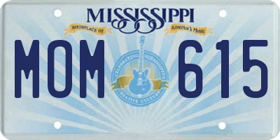 MS license plate MOM615