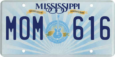 MS license plate MOM616