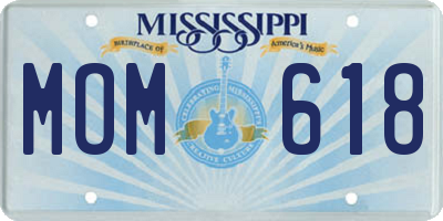 MS license plate MOM618