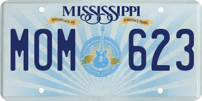 MS license plate MOM623