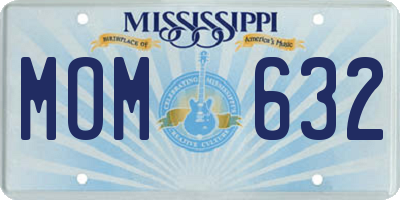 MS license plate MOM632