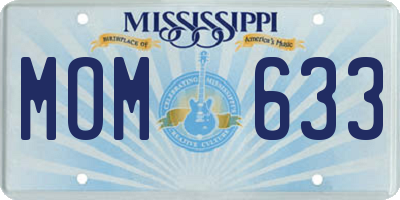 MS license plate MOM633