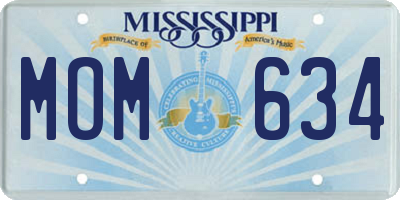 MS license plate MOM634