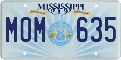 MS license plate MOM635