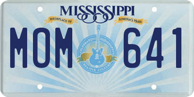 MS license plate MOM641