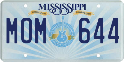 MS license plate MOM644