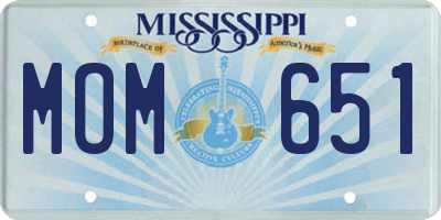MS license plate MOM651