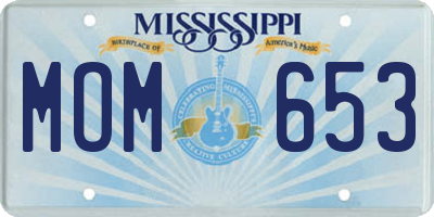 MS license plate MOM653