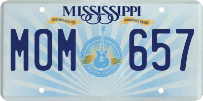 MS license plate MOM657