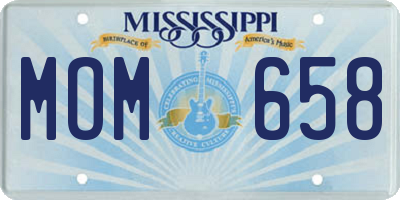 MS license plate MOM658
