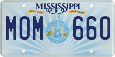 MS license plate MOM660