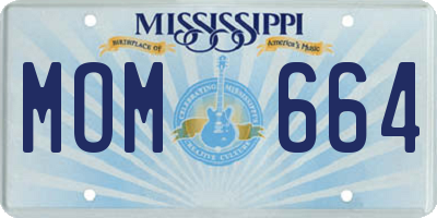 MS license plate MOM664