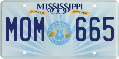 MS license plate MOM665