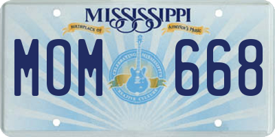 MS license plate MOM668