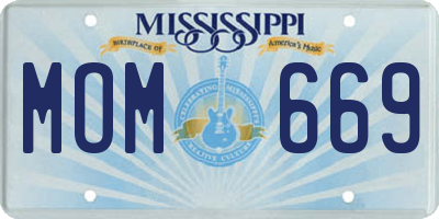 MS license plate MOM669