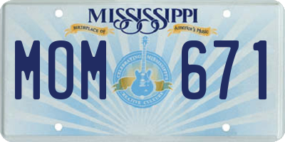 MS license plate MOM671