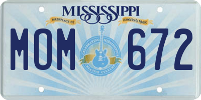 MS license plate MOM672