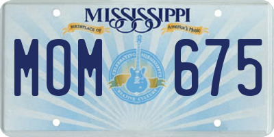 MS license plate MOM675