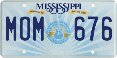 MS license plate MOM676