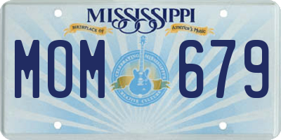 MS license plate MOM679