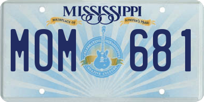 MS license plate MOM681