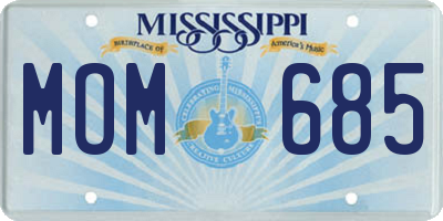 MS license plate MOM685