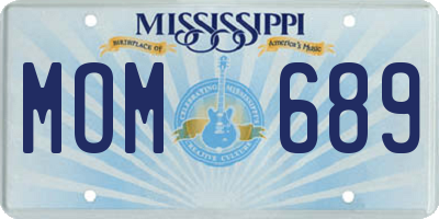 MS license plate MOM689