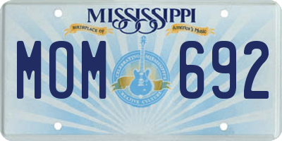 MS license plate MOM692