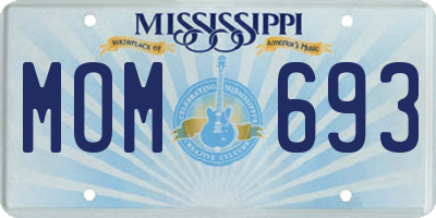 MS license plate MOM693