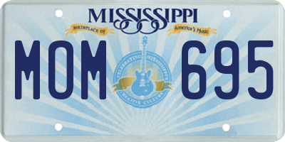 MS license plate MOM695