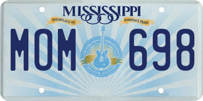 MS license plate MOM698