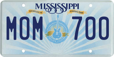 MS license plate MOM700