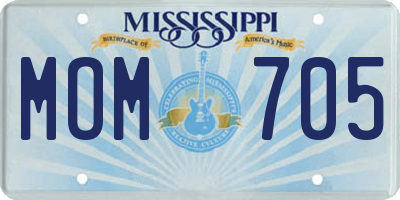 MS license plate MOM705