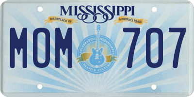 MS license plate MOM707